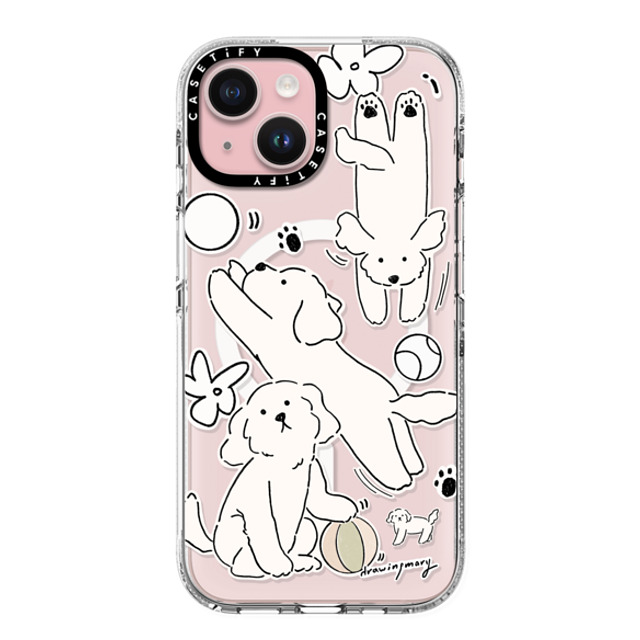 DRAWINGMARY x CASETiFY iPhone 15 Case Sticker,Dog Clear Clear Case MagSafe Compatible Play Day by drawingmary Mother's Day DRAWINGMARY x CASETiFY iPhone 15 Case Sticker,Dog Clear Clear Case MagSafe Compatible Play Day by drawingmary Mother's Day