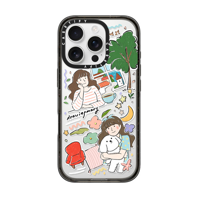 DRAWINGMARY x CASETiFY iPhone 16 Pro Case Sticker,Cherry Black インパクトケース Merry Day by drawingmary Mother's Day DRAWINGMARY x CASETiFY iPhone 16 Pro Case Sticker,Cherry Black インパクトケース Merry Day by drawingmary Mother's Day