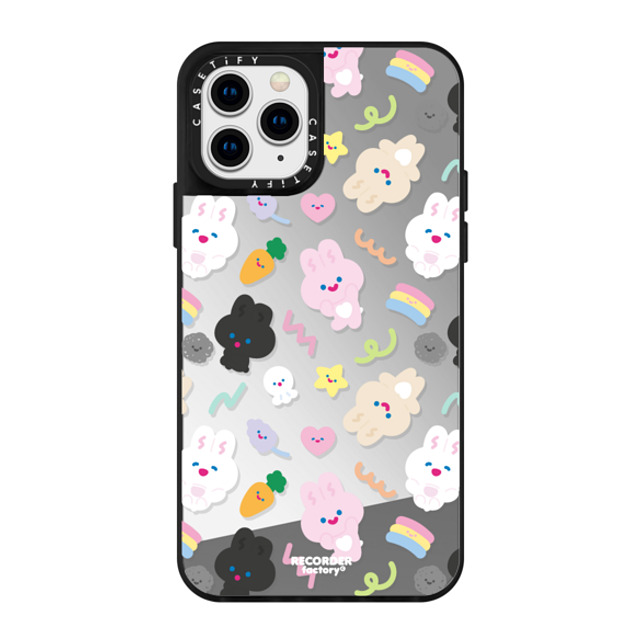 RECORDER factory x CASETiFY iPhone 11 Pro ケース Cartoon Silver on Black ミラーケース PARTY Father's Day RECORDER factory x CASETiFY iPhone 11 Pro ケース Cartoon Silver on Black ミラーケース PARTY Father's Day