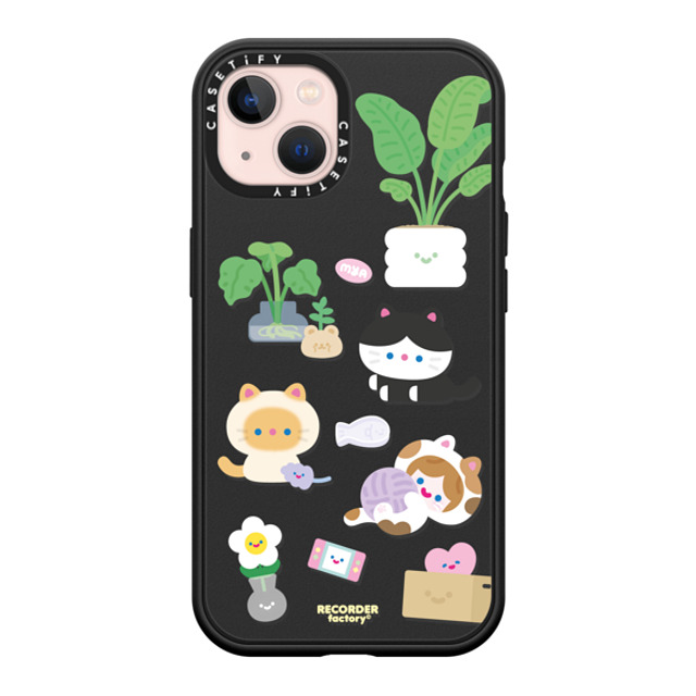 RECORDER factory x CASETiFY iPhone 13 ケース マットブラック インパクトケース MagSafe対応 CELL KITTEN