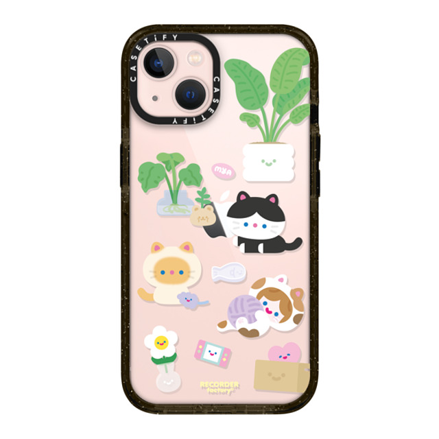 RECORDER factory x CASETiFY iPhone 13 ケース ブラック インパクトケース CELL KITTEN