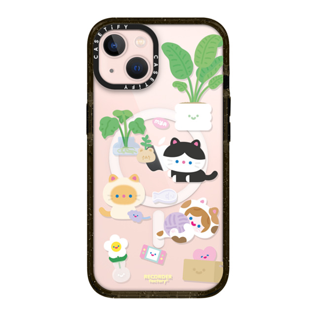 RECORDER factory x CASETiFY iPhone 13 ケース ブラック インパクトケース MagSafe対応 CELL KITTEN