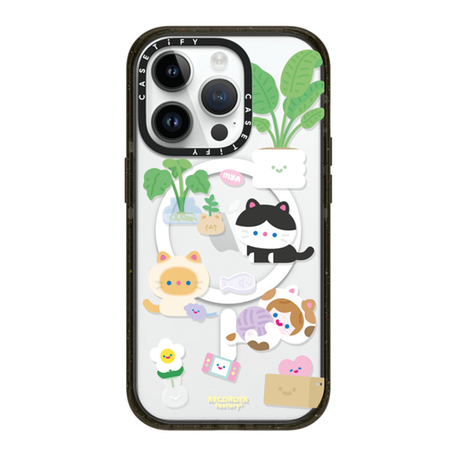 RECORDER factory x CASETiFY iPhone 14 Pro ケース ブラック インパクトケース MagSafe対応 CELL KITTEN