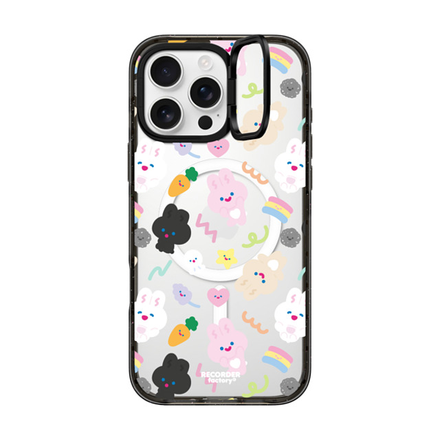 RECORDER factory x CASETiFY iPhone 16 Pro Max ケース ブラック インパクトリングスタンドケース MagSafe対応 PARTY