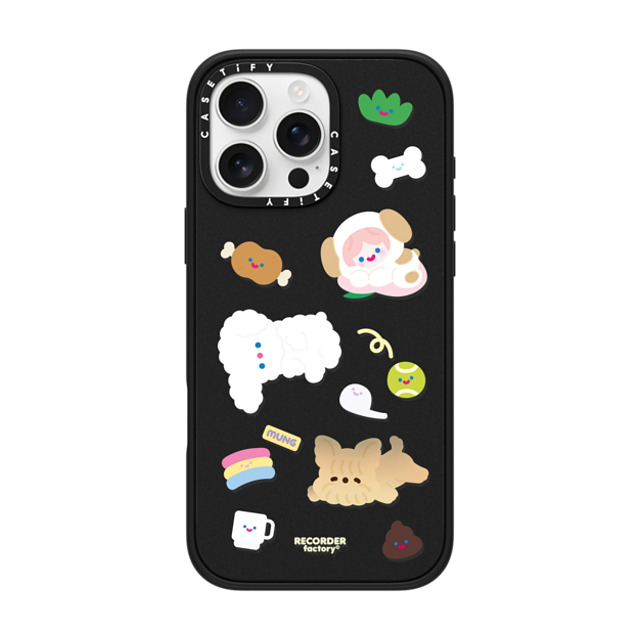 RECORDER factory x CASETiFY iPhone 16 Pro Max ケース マットブラック インパクトケース MagSafe対応 CELL PUPPY