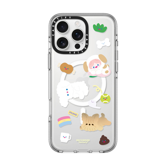 RECORDER factory x CASETiFY iPhone 16 Pro Max ケース クリア クリア ケース MagSafe対応 CELL PUPPY