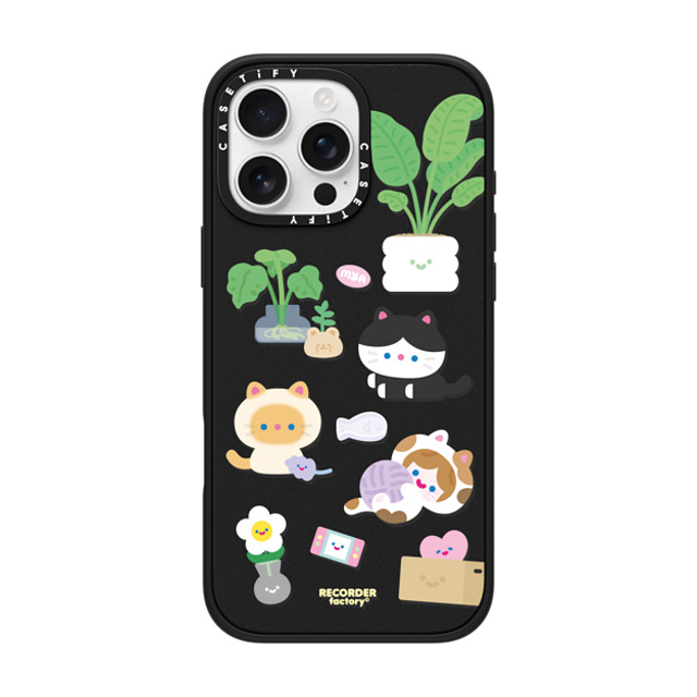 RECORDER factory x CASETiFY iPhone 16 Pro Max ケース マットブラック インパクトケース MagSafe対応 CELL KITTEN