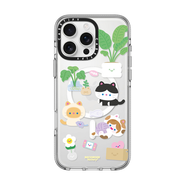 RECORDER factory x CASETiFY iPhone 16 Pro Max ケース クリア クリア ケース MagSafe対応 CELL KITTEN