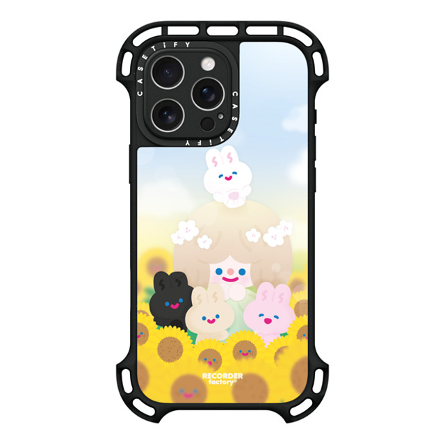 RECORDER factory x CASETiFY iPhone 16 Pro Max ケース ブラック ウルトラ バウンスケース MagSafe対応 HAPPY DAY