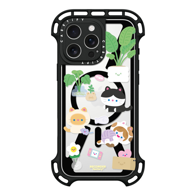 RECORDER factory x CASETiFY iPhone 16 Pro Max ケース ブラック ウルトラ バウンスケース MagSafe対応 CELL KITTEN