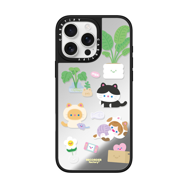 RECORDER factory x CASETiFY iPhone 16 Pro Max ケース Silver on Black ミラーケース MagSafe対応 CELL KITTEN