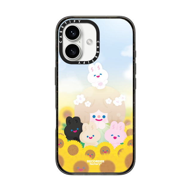 RECORDER factory x CASETiFY iPhone 16 ケース ブラック インパクトケース HAPPY DAY