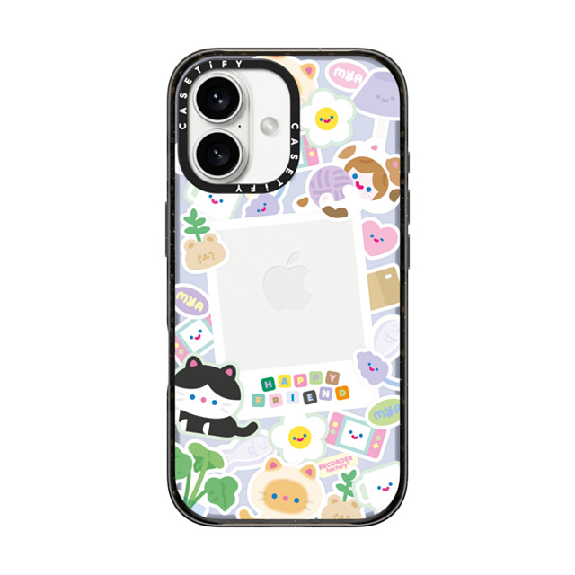 RECORDER factory x CASETiFY iPhone 16 ケース ブラック インパクトケース KITTEN PARTY