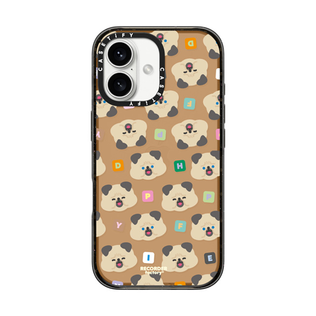 RECORDER factory x CASETiFY iPhone 16 Case Black Impact Case PUGGY