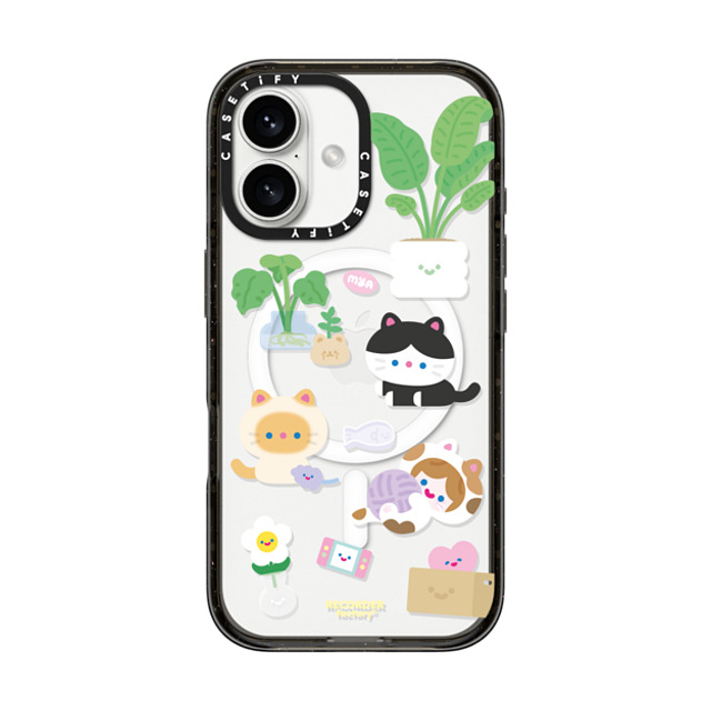 RECORDER factory x CASETiFY iPhone 16 ケース ブラック インパクトケース MagSafe対応 CELL KITTEN