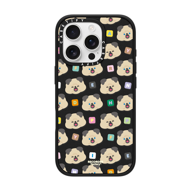 RECORDER factory x CASETiFY iPhone 16 Pro ケース マットブラック インパクトケース PUGGY