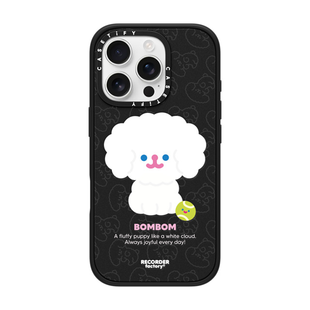 RECORDER factory x CASETiFY iPhone 16 Pro ケース マットブラック インパクトケース BIG BOMBOM