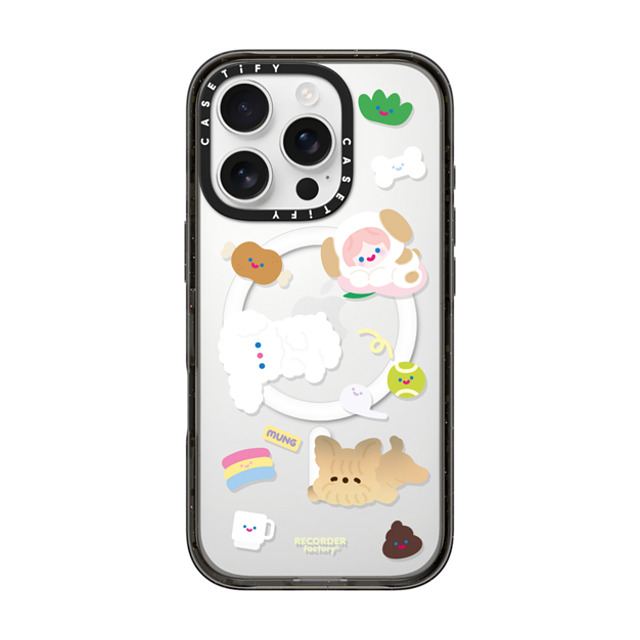 RECORDER factory x CASETiFY iPhone 16 Pro ケース ブラック インパクトケース MagSafe対応 CELL PUPPY