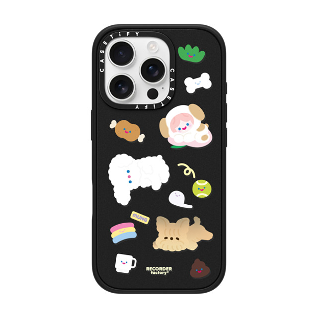 RECORDER factory x CASETiFY iPhone 16 Pro ケース マットブラック インパクトケース MagSafe対応 CELL PUPPY