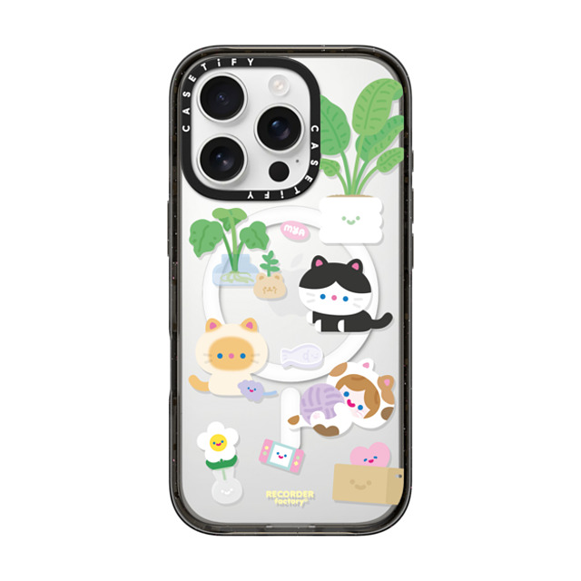 RECORDER factory x CASETiFY iPhone 16 Pro ケース ブラック インパクトケース MagSafe対応 CELL KITTEN