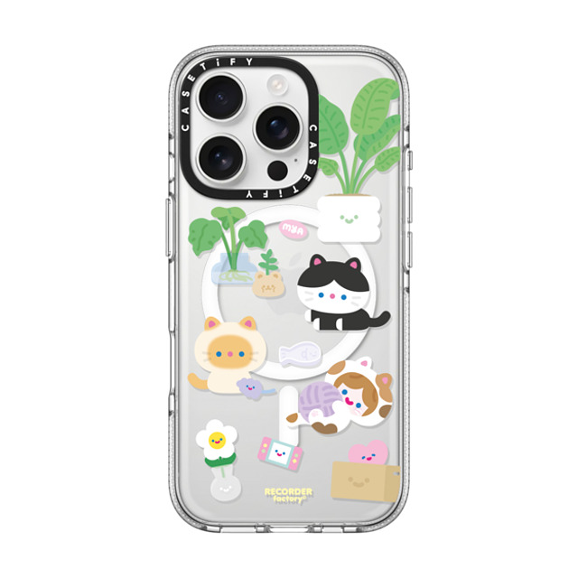 RECORDER factory x CASETiFY iPhone 16 Pro ケース クリア クリア ケース MagSafe対応 CELL KITTEN