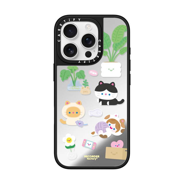 RECORDER factory x CASETiFY iPhone 16 Pro ケース Silver on Black ミラーケース MagSafe対応 CELL KITTEN