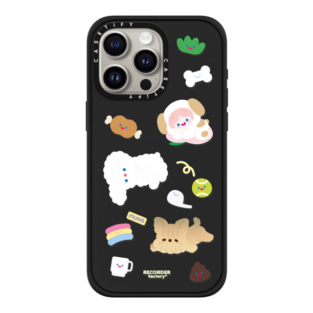 RECORDER factory x CASETiFY iPhone 15 Pro Max ケース マットブラック インパクトケース MagSafe対応 CELL PUPPY