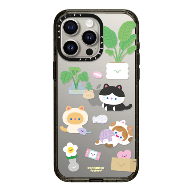 RECORDER factory x CASETiFY iPhone 15 Pro Max ケース ブラック インパクトケース CELL KITTEN