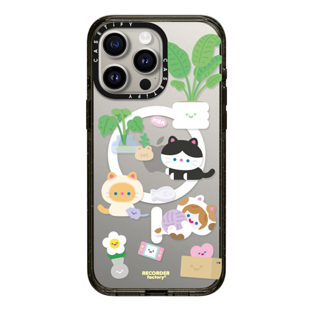 RECORDER factory x CASETiFY iPhone 15 Pro Max ケース ブラック インパクトケース MagSafe対応 CELL KITTEN