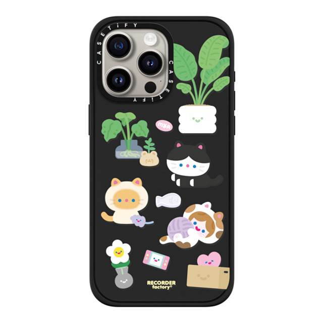 RECORDER factory x CASETiFY iPhone 15 Pro Max ケース マットブラック インパクトケース MagSafe対応 CELL KITTEN