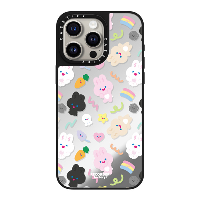 RECORDER factory x CASETiFY iPhone 15 Pro Max ケース Silver on Black ミラーケース MagSafe対応 PARTY