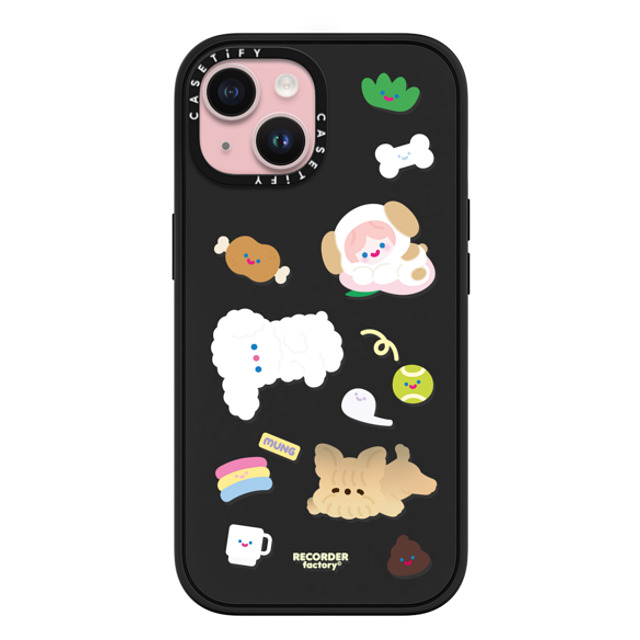 RECORDER factory x CASETiFY iPhone 15 ケース マットブラック インパクトケース MagSafe対応 CELL PUPPY