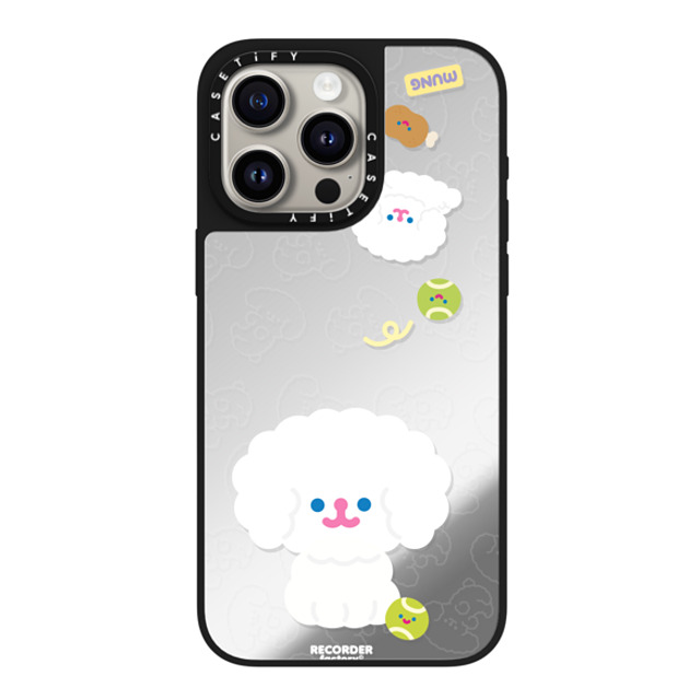 RECORDER factory x CASETiFY iPhone 15 Pro Max Case Silver on Black ミラーケース MagSafe対応 BIG BOMBOM