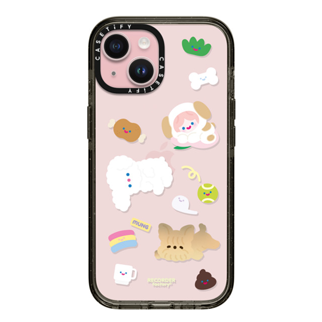 RECORDER factory x CASETiFY iPhone 15 ケース ブラック インパクトケース CELL PUPPY