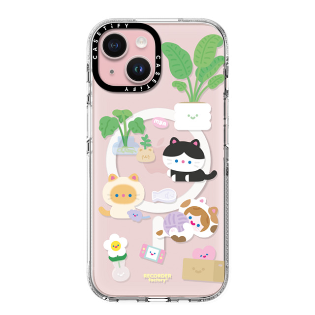 RECORDER factory x CASETiFY iPhone 15 ケース クリア クリア ケース MagSafe対応 CELL KITTEN