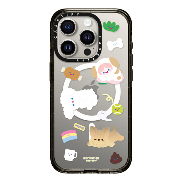 RECORDER factory x CASETiFY iPhone 15 Pro ケース ブラック インパクトケース MagSafe対応 CELL PUPPY