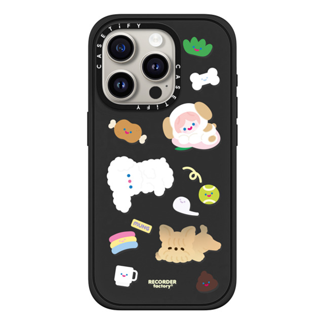 RECORDER factory x CASETiFY iPhone 15 Pro ケース マットブラック インパクトケース MagSafe対応 CELL PUPPY