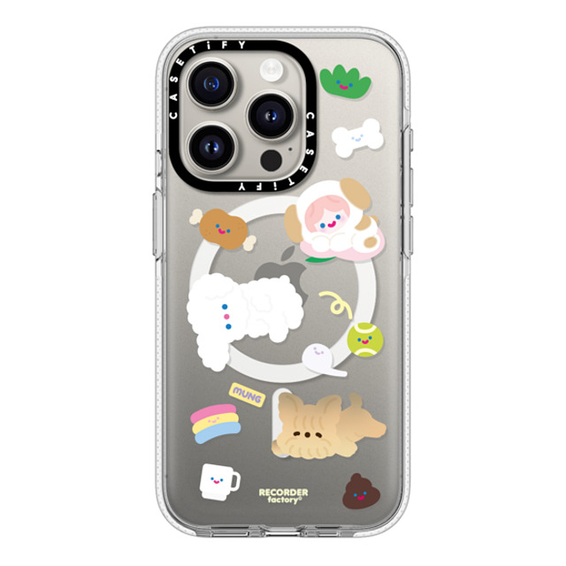 RECORDER factory x CASETiFY iPhone 15 Pro ケース クリア クリア ケース MagSafe対応 CELL PUPPY