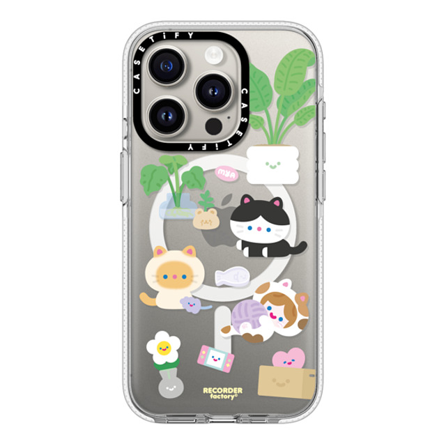 RECORDER factory x CASETiFY iPhone 15 Pro ケース クリア クリア ケース MagSafe対応 CELL KITTEN