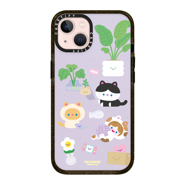 RECORDER factory x CASETiFY iPhone 13 ケース ブラック インパクトケース CELL KITTEN