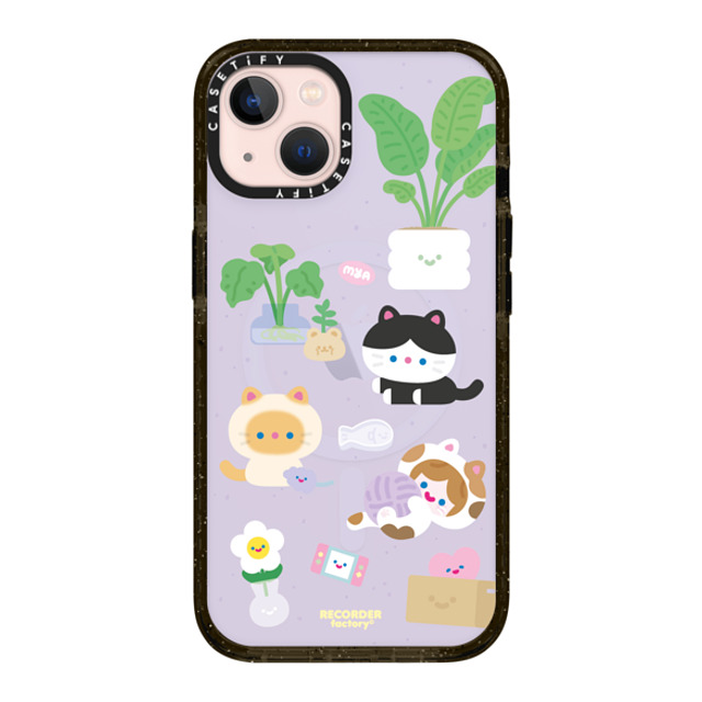 RECORDER factory x CASETiFY iPhone 13 ケース ブラック インパクトケース MagSafe対応 CELL KITTEN