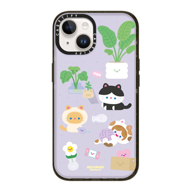 RECORDER factory x CASETiFY iPhone 14 ケース ブラック インパクトケース CELL KITTEN