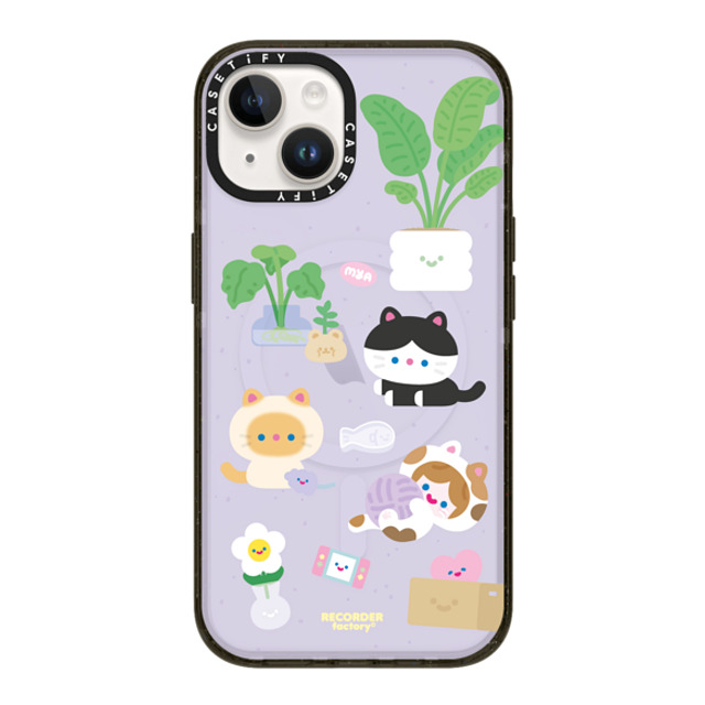 RECORDER factory x CASETiFY iPhone 14 ケース ブラック インパクトケース MagSafe対応 CELL KITTEN