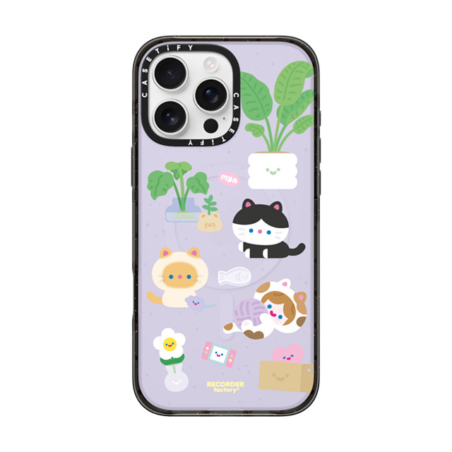 RECORDER factory x CASETiFY iPhone 16 Pro Max ケース ブラック インパクトケース MagSafe対応 CELL KITTEN