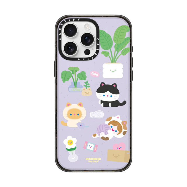 RECORDER factory x CASETiFY iPhone 16 Pro Max ケース ブラック インパクトケース CELL KITTEN