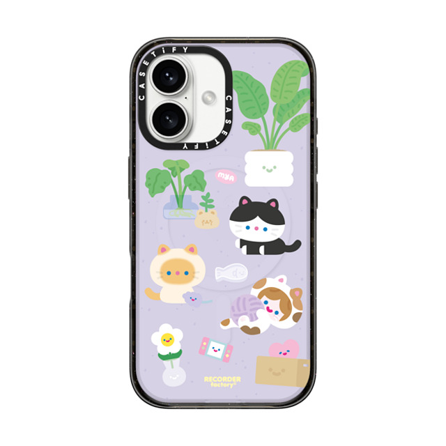 RECORDER factory x CASETiFY iPhone 16 ケース ブラック インパクトケース MagSafe対応 CELL KITTEN