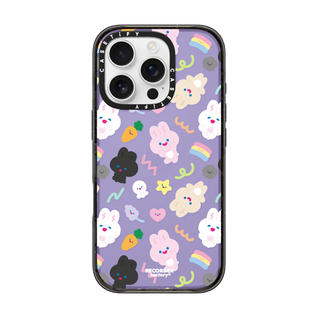 RECORDER factory x CASETiFY iPhone 16 Pro ケース Bunny,Cartoon ブラック インパクトケース PARTY Father's Day RECORDER factory x CASETiFY iPhone 16 Pro ケース Bunny,Cartoon ブラック インパクトケース PARTY Father's Day