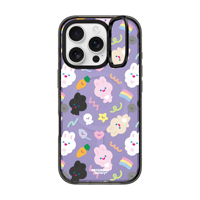 RECORDER factory x CASETiFY iPhone 16 Pro ケース Bunny,Cartoon ブラック インパクトリングスタンドケース MagSafe対応 PARTY Father's Day RECORDER factory x CASETiFY iPhone 16 Pro ケース Bunny,Cartoon ブラック インパクトリングスタンドケース MagSafe対応 PARTY Father's Day
