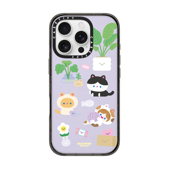 RECORDER factory x CASETiFY iPhone 16 Pro ケース ブラック インパクトケース CELL KITTEN