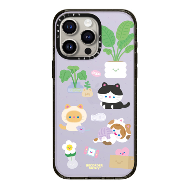 RECORDER factory x CASETiFY iPhone 15 Pro Max ケース ブラック インパクトケース CELL KITTEN